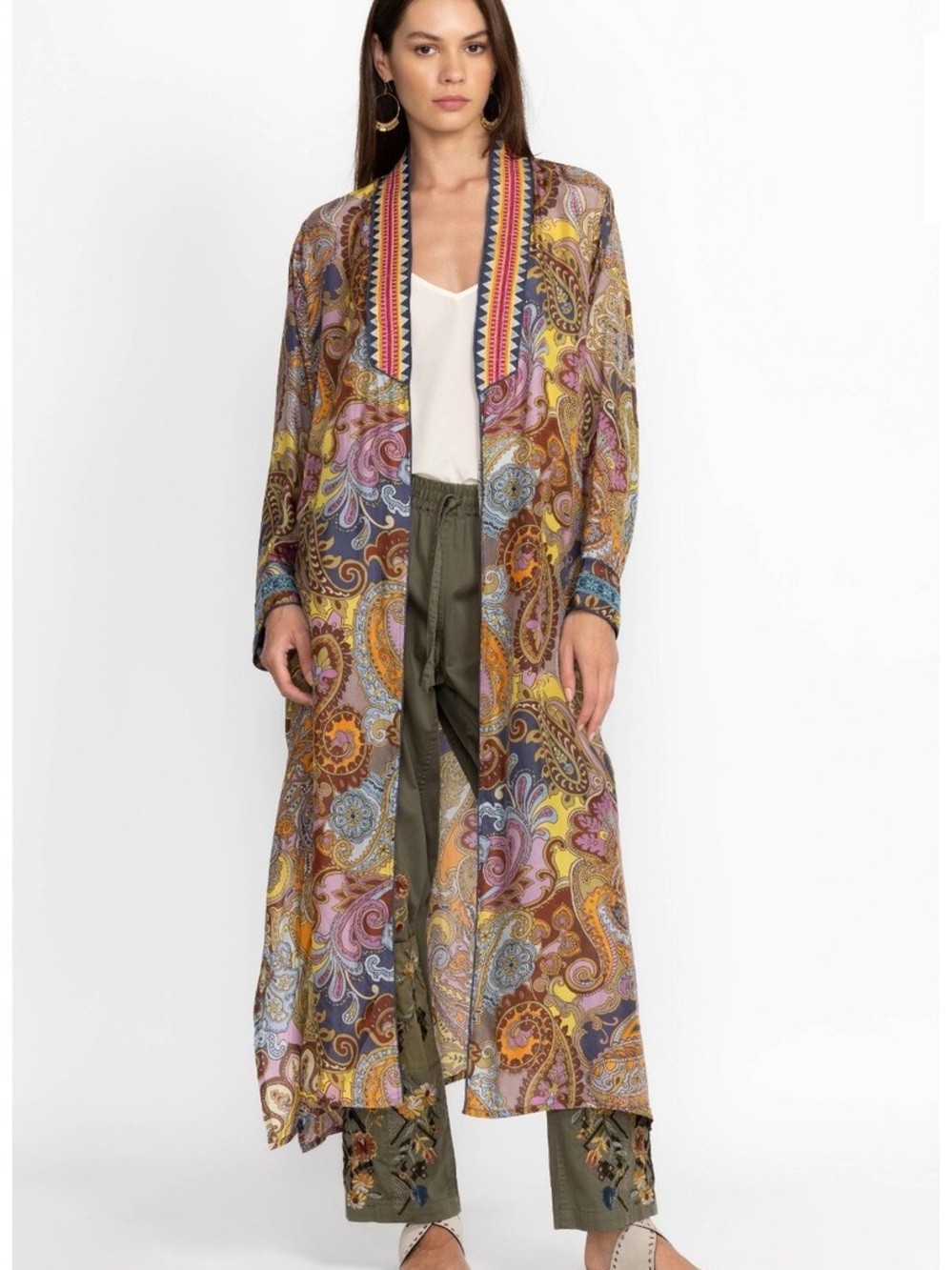 Johnny Was Sandalwood Tove Kimono 100% Silk | Medium